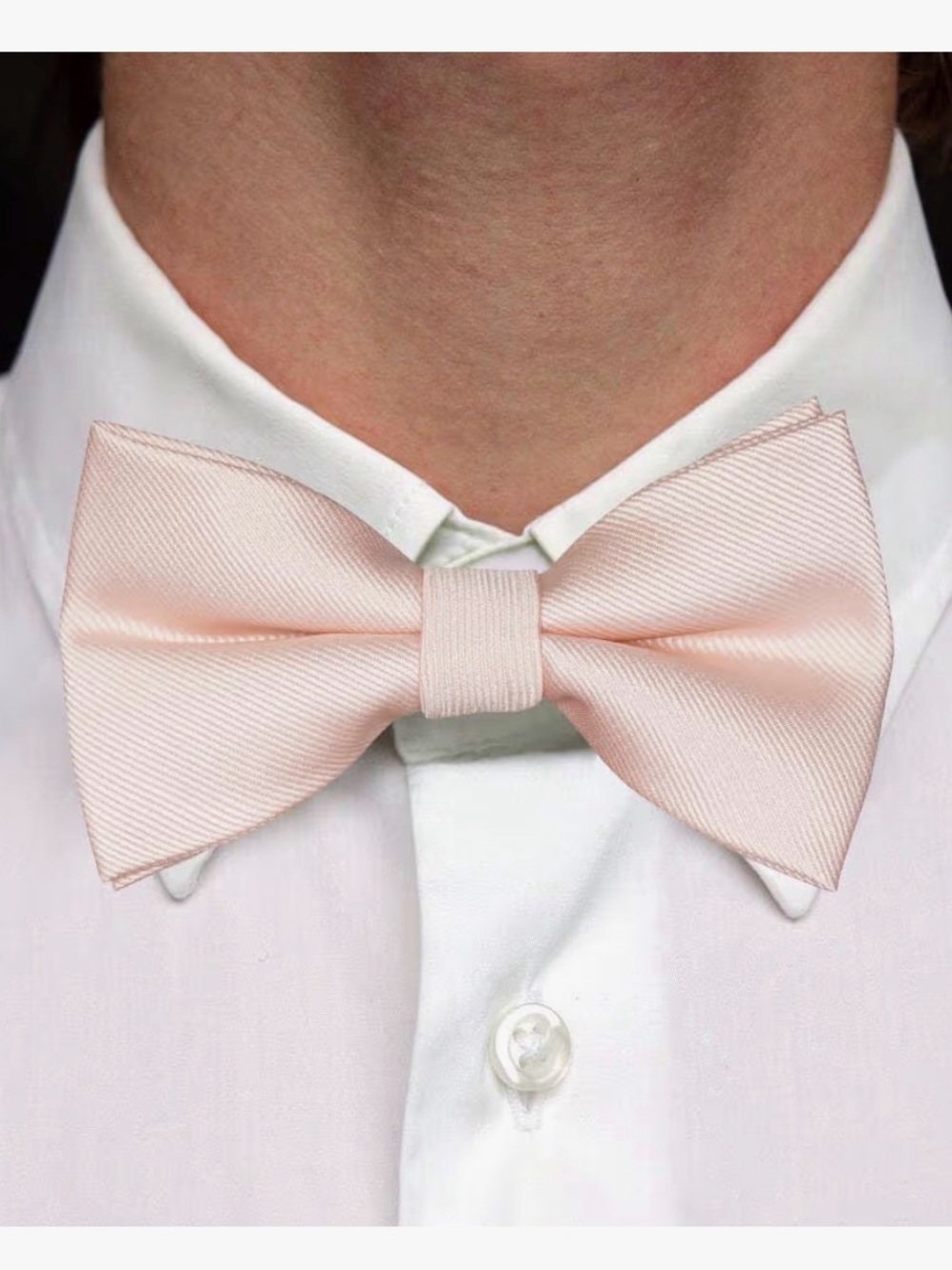 ZENXUS Pre-Tied Blush Bow Tie - Adult Size